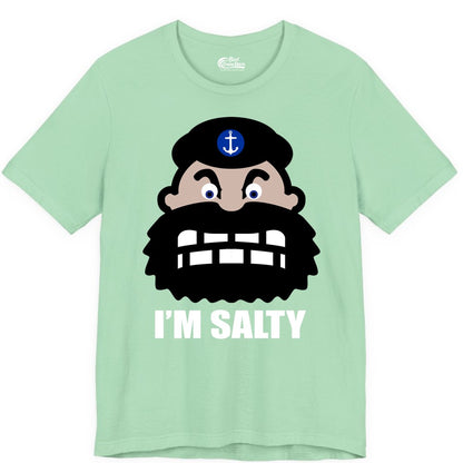 Im Salty Sailor Shirt - Nautical Humor Apparel - Funny Anchor Tee (Premium Tee) in Mint - Im Salty Sailor Cartoon Shirt - Funny Nautical Pun Anchor Tee