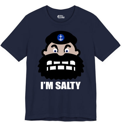 Im Salty Sailor Shirt - Nautical Humor Apparel - Funny Anchor Tee (Premium Tee) in Navy - Im Salty Sailor Cartoon Shirt - Funny Nautical Pun Anchor Tee