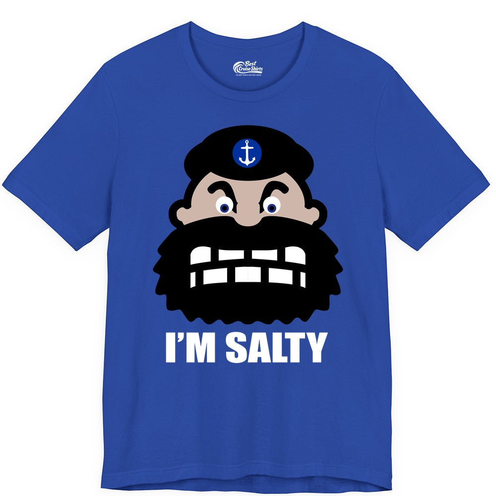 Im Salty Sailor Shirt - Nautical Humor Apparel - Funny Anchor Tee (Premium Tee) in True Royal - Im Salty Sailor Cartoon Shirt - Funny Nautical Pun Anchor Tee