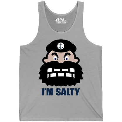 Im Salty Sailor Shirt - Nautical Humor Apparel - Funny Anchor Tee (Tank Top) in Athletic Heather - Im Salty Sailor Cartoon Shirt - Funny Nautical Pun Anchor Tee
