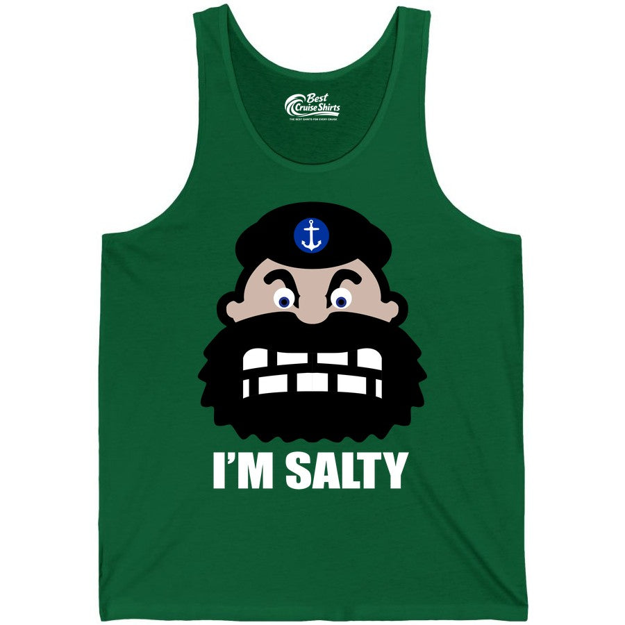 Im Salty Sailor Shirt - Nautical Humor Apparel - Funny Anchor Tee (Tank Top) in Kelly - Im Salty Sailor Cartoon Shirt - Funny Nautical Pun Anchor Tee