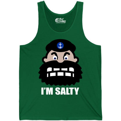 Im Salty Sailor Shirt - Nautical Humor Apparel - Funny Anchor Tee (Tank Top) in Kelly - Im Salty Sailor Cartoon Shirt - Funny Nautical Pun Anchor Tee