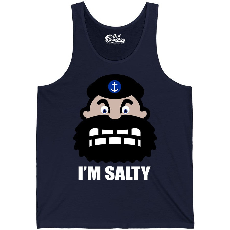 Im Salty Sailor Shirt - Nautical Humor Apparel - Funny Anchor Tee (Tank Top) in Navy - Im Salty Sailor Cartoon Shirt - Funny Nautical Pun Anchor Tee