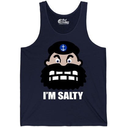 Im Salty Sailor Shirt - Nautical Humor Apparel - Funny Anchor Tee (Tank Top) in Navy - Im Salty Sailor Cartoon Shirt - Funny Nautical Pun Anchor Tee