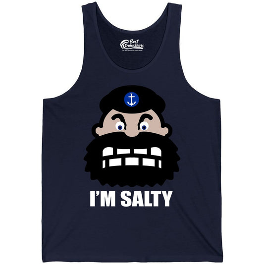 Im Salty Sailor Shirt - Nautical Humor Apparel - Funny Anchor Tee (Tank Top) in Navy - Im Salty Sailor Cartoon Shirt - Funny Nautical Pun Anchor Tee