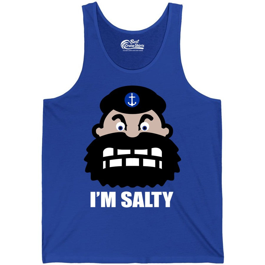 Im Salty Sailor Shirt - Nautical Humor Apparel - Funny Anchor Tee (Tank Top) in True Royal - Im Salty Sailor Cartoon Shirt - Funny Nautical Pun Anchor Tee