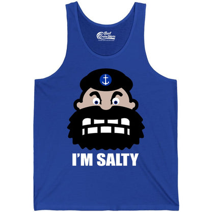 Im Salty Sailor Shirt - Nautical Humor Apparel - Funny Anchor Tee (Tank Top) in True Royal - Im Salty Sailor Cartoon Shirt - Funny Nautical Pun Anchor Tee