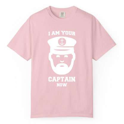 Funny Captain Shirt - Nautical Humor Tee for Boating Enthusiasts (Comfort Color) in Blossom - Funny Captain Shirt - I Am Your Captain Now Nautical Beard Hat Tee