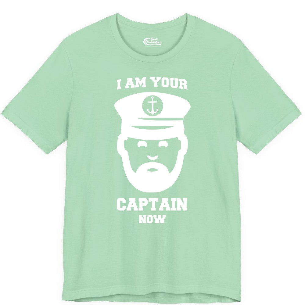Funny Captain Shirt - Nautical Humor Tee for Boating Enthusiasts (Premium Tee) in Mint - Funny Captain Shirt - I Am Your Captain Now Nautical Beard Hat Tee