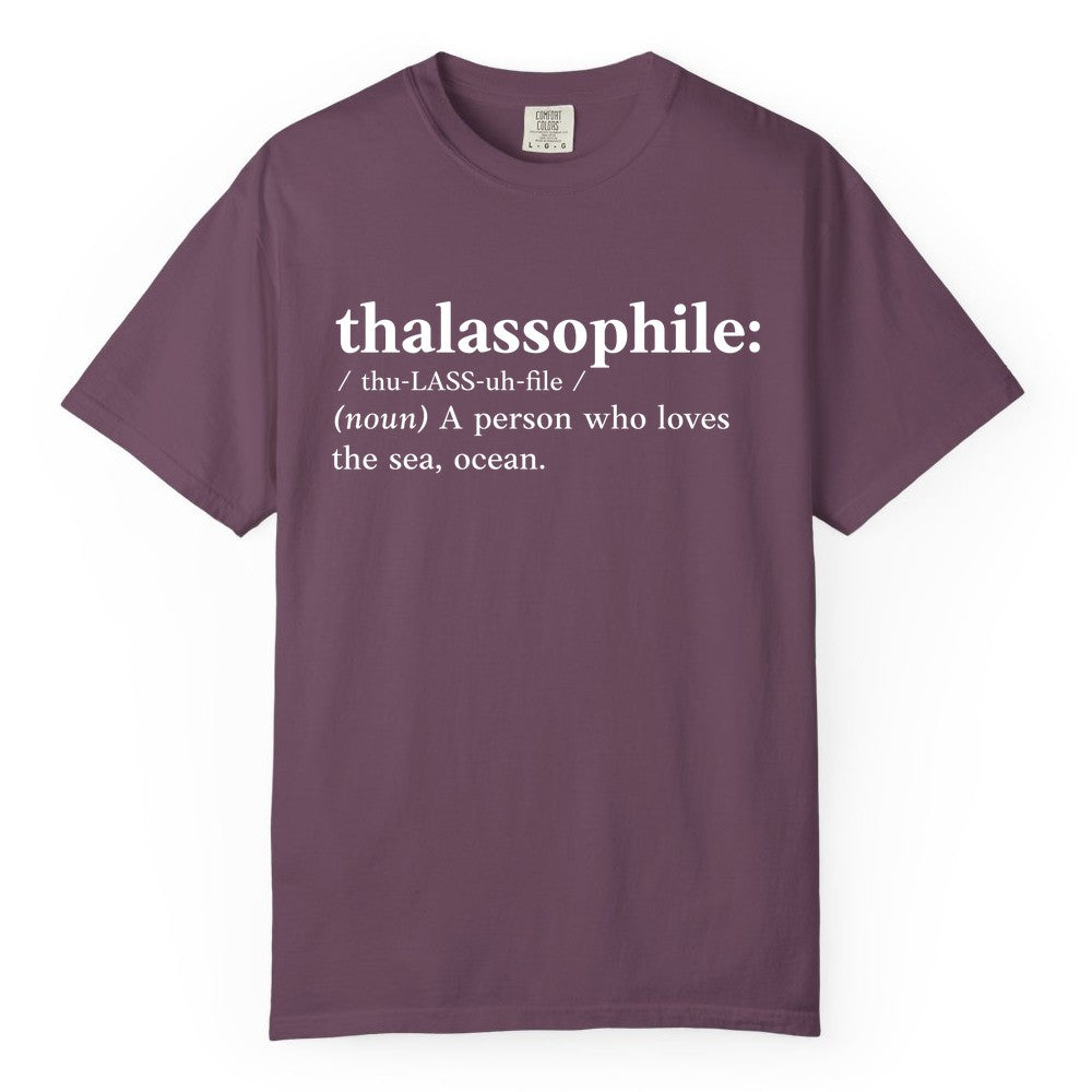 Thalassophile Shirt - Funny Sea Lover Definition Ocean Lover Gift (Comfort Color) in Berry - Thalassophile Definition Shirt - Clean Ocean Lover Dictionary Tee Design