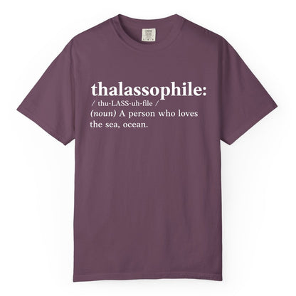 Thalassophile Shirt - Funny Sea Lover Definition Ocean Lover Gift (Comfort Color) in Berry - Thalassophile Definition Shirt - Clean Ocean Lover Dictionary Tee Design