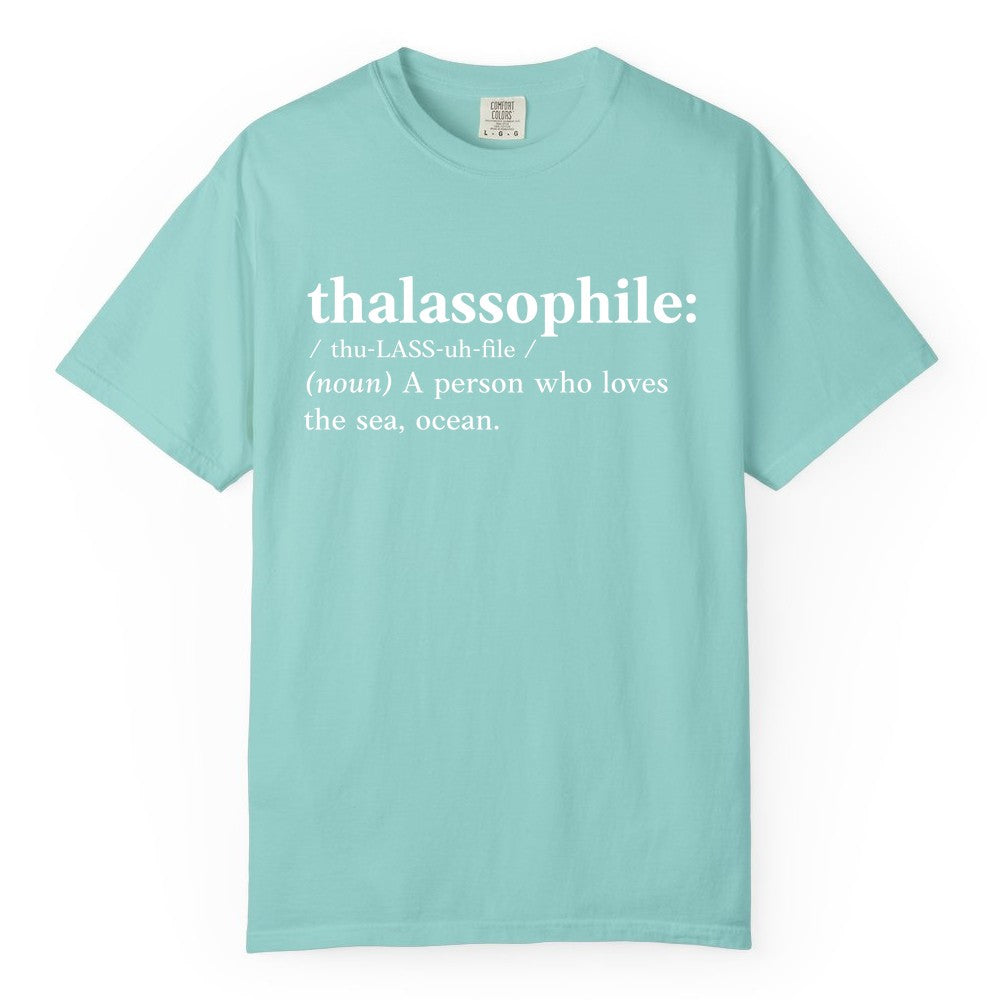 Thalassophile Shirt - Funny Sea Lover Definition Ocean Lover Gift (Comfort Color) in Chalky Mint - Thalassophile Definition Shirt - Clean Ocean Lover Dictionary Tee Design