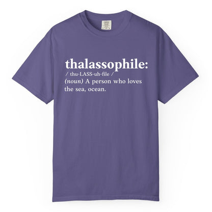Thalassophile Shirt - Funny Sea Lover Definition Ocean Lover Gift (Comfort Color) in Grape - Thalassophile Definition Shirt - Clean Ocean Lover Dictionary Tee Design