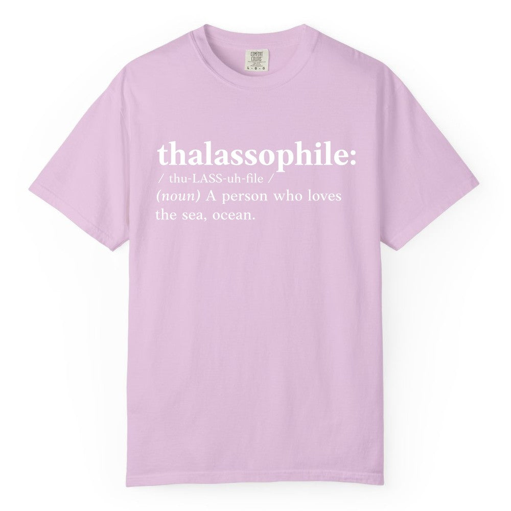 Thalassophile Shirt - Funny Sea Lover Definition Ocean Lover Gift (Comfort Color) in Orchid - Thalassophile Definition Shirt - Clean Ocean Lover Dictionary Tee Design