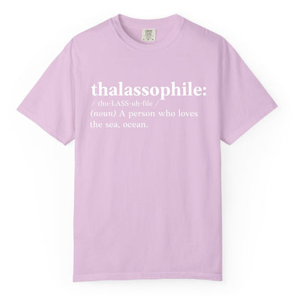 Thalassophile Shirt - Funny Sea Lover Definition Ocean Lover Gift (Comfort Color) in Orchid - Thalassophile Definition Shirt - Clean Ocean Lover Dictionary Tee Design