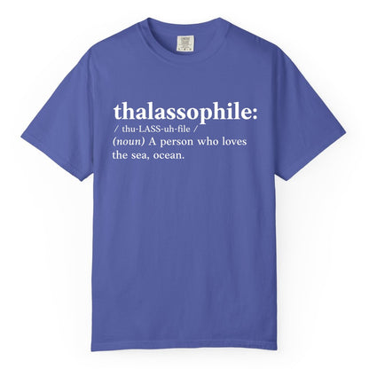 Thalassophile Shirt - Funny Sea Lover Definition Ocean Lover Gift (Comfort Color) in Periwinkle - Thalassophile Definition Shirt - Clean Ocean Lover Dictionary Tee Design