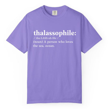 Thalassophile Shirt - Funny Sea Lover Definition Ocean Lover Gift (Comfort Color) in Violet - Thalassophile Definition Shirt - Clean Ocean Lover Dictionary Tee Design