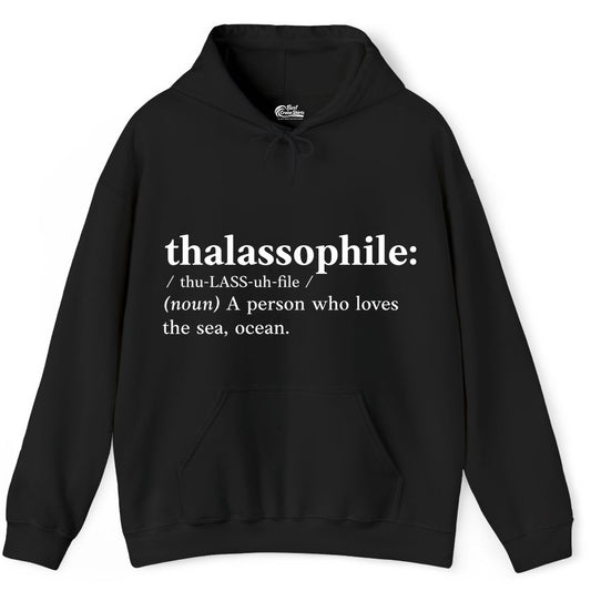Thalassophile Shirt - Funny Sea Lover Definition Ocean Lover Gift (Hoodie) in Black - Thalassophile Definition Shirt - Clean Ocean Lover Dictionary Tee Design