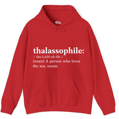 Thalassophile Shirt - Funny Sea Lover Definition Ocean Lover Gift (Hoodie) in Red - Thalassophile Definition Shirt - Clean Ocean Lover Dictionary Tee Design