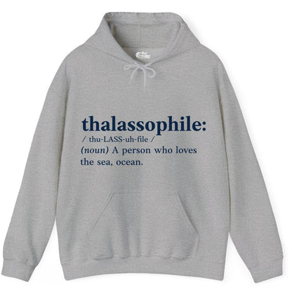 Thalassophile Shirt - Funny Sea Lover Definition Ocean Lover Gift (Hoodie) in Sport Grey - Thalassophile Definition Shirt - Clean Ocean Lover Dictionary Tee Design