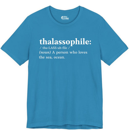 Thalassophile Shirt - Funny Sea Lover Definition Ocean Lover Gift (Premium Tee) in Aqua - Thalassophile Definition Shirt - Clean Ocean Lover Dictionary Tee Design