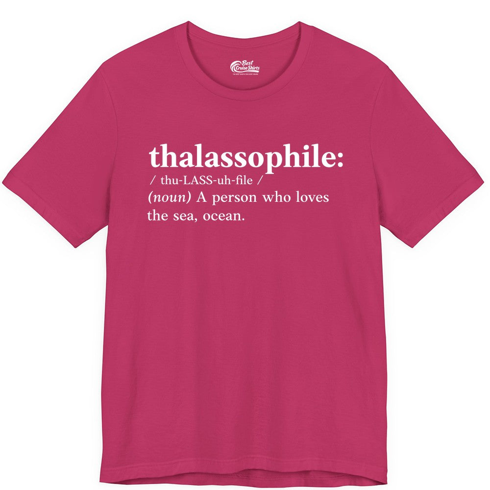 Thalassophile Shirt - Funny Sea Lover Definition Ocean Lover Gift (Premium Tee) in Berry - Thalassophile Definition Shirt - Clean Ocean Lover Dictionary Tee Design