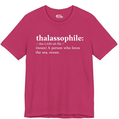 Thalassophile Shirt - Funny Sea Lover Definition Ocean Lover Gift (Premium Tee) in Berry - Thalassophile Definition Shirt - Clean Ocean Lover Dictionary Tee Design
