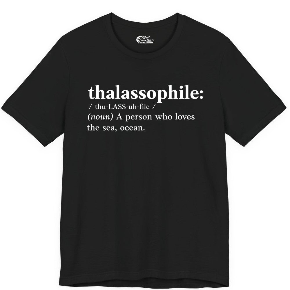 Thalassophile Shirt - Funny Sea Lover Definition Ocean Lover Gift (Premium Tee) in Black - Thalassophile Definition Shirt - Clean Ocean Lover Dictionary Tee Design