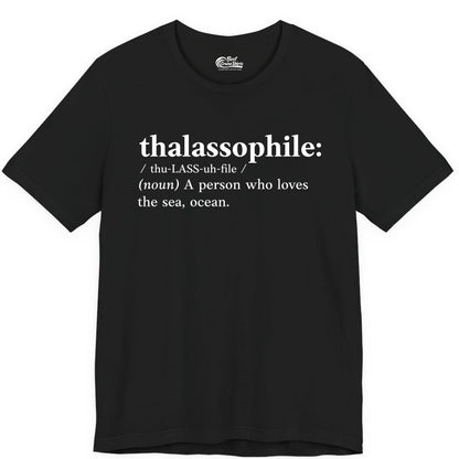 Thalassophile Shirt - Funny Sea Lover Definition Ocean Lover Gift (Premium Tee) in Black - Thalassophile Definition Shirt - Clean Ocean Lover Dictionary Tee Design
