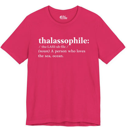Thalassophile Shirt - Funny Sea Lover Definition Ocean Lover Gift (Premium Tee) in Fuchsia - Thalassophile Definition Shirt - Clean Ocean Lover Dictionary Tee Design