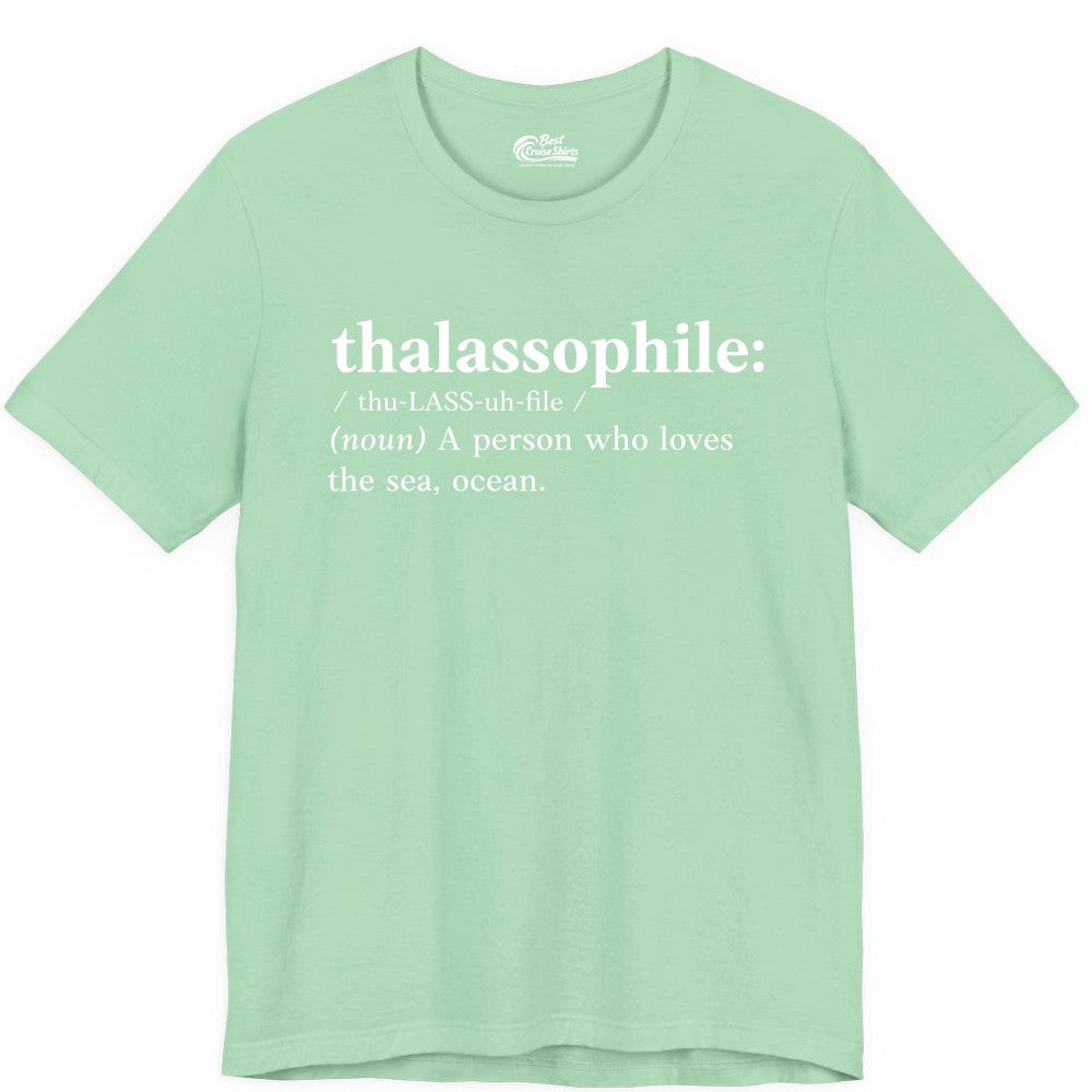 Thalassophile Shirt - Funny Sea Lover Definition Ocean Lover Gift (Premium Tee) in Mint - Thalassophile Definition Shirt - Clean Ocean Lover Dictionary Tee Design