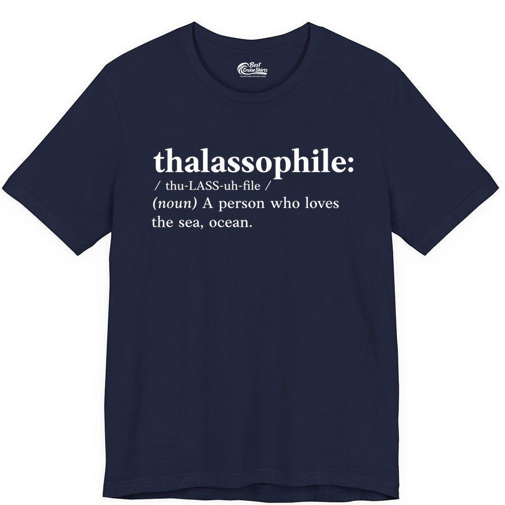 Thalassophile Shirt - Funny Sea Lover Definition Ocean Lover Gift (Premium Tee) in Navy - Thalassophile Definition Shirt - Clean Ocean Lover Dictionary Tee Design