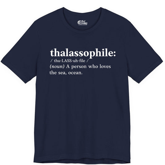 Thalassophile Shirt - Funny Sea Lover Definition Ocean Lover Gift (Premium Tee) in Navy - Thalassophile Definition Shirt - Clean Ocean Lover Dictionary Tee Design