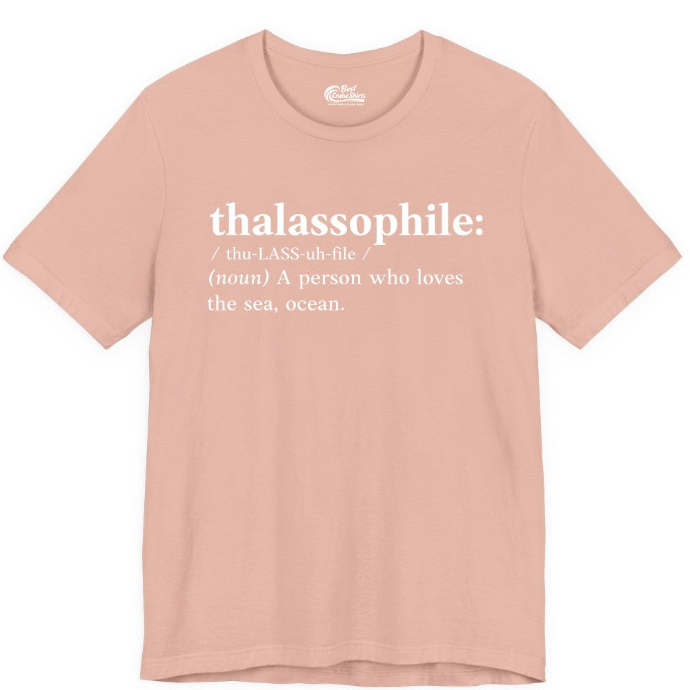 Thalassophile Shirt - Funny Sea Lover Definition Ocean Lover Gift (Premium Tee) in Peach - Thalassophile Definition Shirt - Clean Ocean Lover Dictionary Tee Design