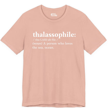Thalassophile Shirt - Funny Sea Lover Definition Ocean Lover Gift (Premium Tee) in Peach - Thalassophile Definition Shirt - Clean Ocean Lover Dictionary Tee Design