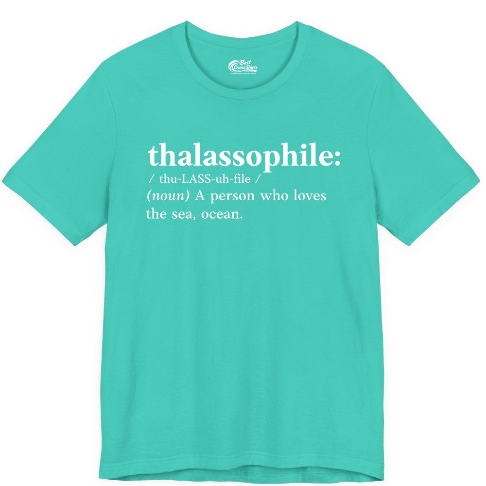 Thalassophile Shirt - Funny Sea Lover Definition Ocean Lover Gift (Premium Tee) in Teal - Thalassophile Definition Shirt - Clean Ocean Lover Dictionary Tee Design