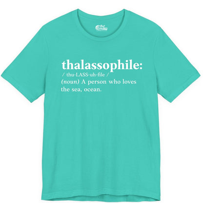 Thalassophile Shirt - Funny Sea Lover Definition Ocean Lover Gift (Premium Tee) in Teal - Thalassophile Definition Shirt - Clean Ocean Lover Dictionary Tee Design