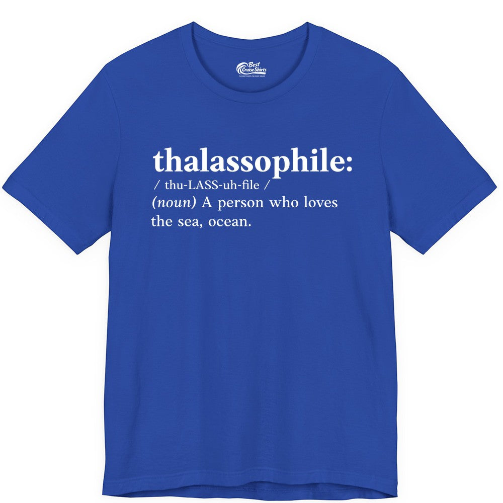 Thalassophile Shirt - Funny Sea Lover Definition Ocean Lover Gift (Premium Tee) in True Royal - Thalassophile Definition Shirt - Clean Ocean Lover Dictionary Tee Design