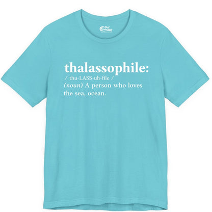 Thalassophile Shirt - Funny Sea Lover Definition Ocean Lover Gift (Premium Tee) in Turquoise - Thalassophile Definition Shirt - Clean Ocean Lover Dictionary Tee Design