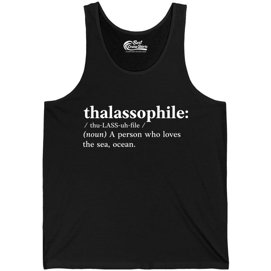 Thalassophile Shirt - Funny Sea Lover Definition Ocean Lover Gift (Tank Top) in Black - Thalassophile Definition Shirt - Clean Ocean Lover Dictionary Tee Design