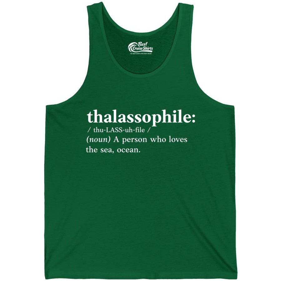 Thalassophile Shirt - Funny Sea Lover Definition Ocean Lover Gift (Tank Top) in Kelly - Thalassophile Definition Shirt - Clean Ocean Lover Dictionary Tee Design