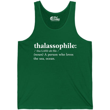Thalassophile Shirt - Funny Sea Lover Definition Ocean Lover Gift (Tank Top) in Kelly - Thalassophile Definition Shirt - Clean Ocean Lover Dictionary Tee Design