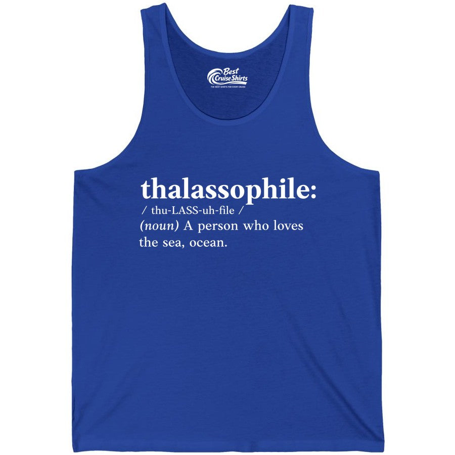 Thalassophile Shirt - Funny Sea Lover Definition Ocean Lover Gift (Tank Top) in True Royal - Thalassophile Definition Shirt - Clean Ocean Lover Dictionary Tee Design
