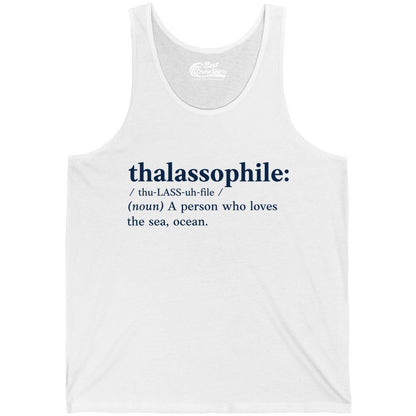 Thalassophile Shirt - Funny Sea Lover Definition Ocean Lover Gift (Tank Top) in White - Thalassophile Definition Shirt - Clean Ocean Lover Dictionary Tee Design