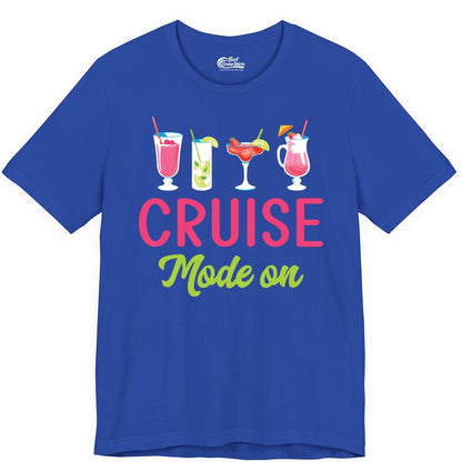 Cruise Mode On Shirt - Fun Cocktail Cruise Shirt for Vacations (Premium Tee) in True Royal - Cruise Mode On Shirt - Colorful Tropical Cocktails Vacation Vibes
