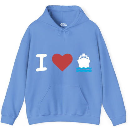 I Love Cruises Shirt - Funny Cruise Ship Shirt Gift for Cruise Lovers (Hoodie) in Carolina Blue - I Love Cruises Bold Cruise Ship Graphic Shirt for Cruise Enthusiasts