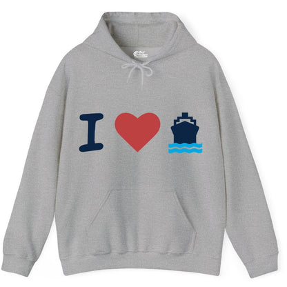 I Love Cruises Shirt - Funny Cruise Ship Shirt Gift for Cruise Lovers (Hoodie) in Sport Grey - I Love Cruises Bold Cruise Ship Graphic Shirt for Cruise Enthusiasts