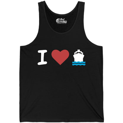 I Love Cruises Shirt - Funny Cruise Ship Shirt Gift for Cruise Lovers (Tank Top) in Black - I Love Cruises Bold Cruise Ship Graphic Shirt for Cruise Enthusiasts