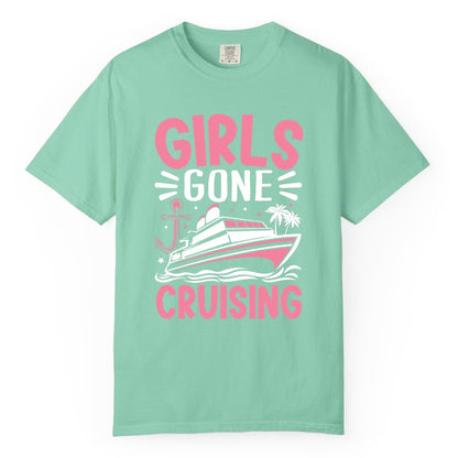Girls Cruise Shirt - Fun Cruise Girls Trip Tee for Group Getaways (Comfort Color) in Island Reef - Girls Gone Cruising Tropical Pink Group Cruise Adventure Shirt