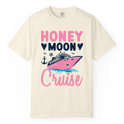Honeymoon Cruise Shirt - Romantic Nautical Couple Vacation Outfit (Comfort Color) in Ivory - Honeymoon Cruise Shirt - Romantic Nautical Hearts Couple Apparel